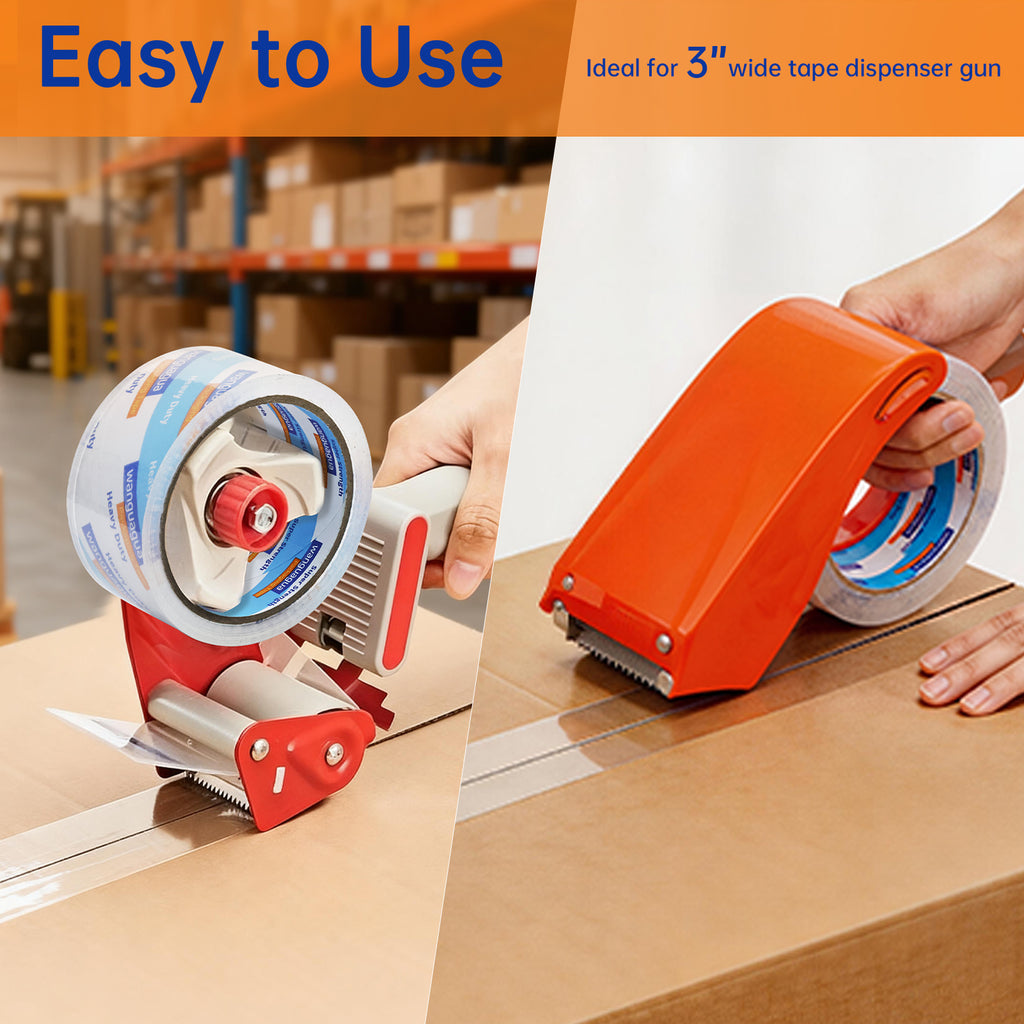 wanguagua Clear Packing Tape Refills, No Smell, 6 Rolls, 1.88in x 55 yds | Strong Adhesive, Super Clear, Heavy Duty, Shipping, Packaging Tape for Moving Boxes, Compatible with All Dispensers